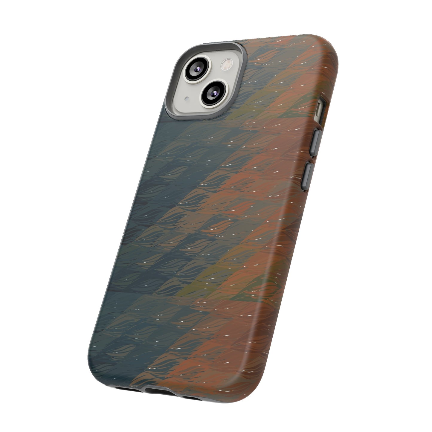 BRUE: Brown + Blue Geometric case for iPhone, Galaxy and Pixel