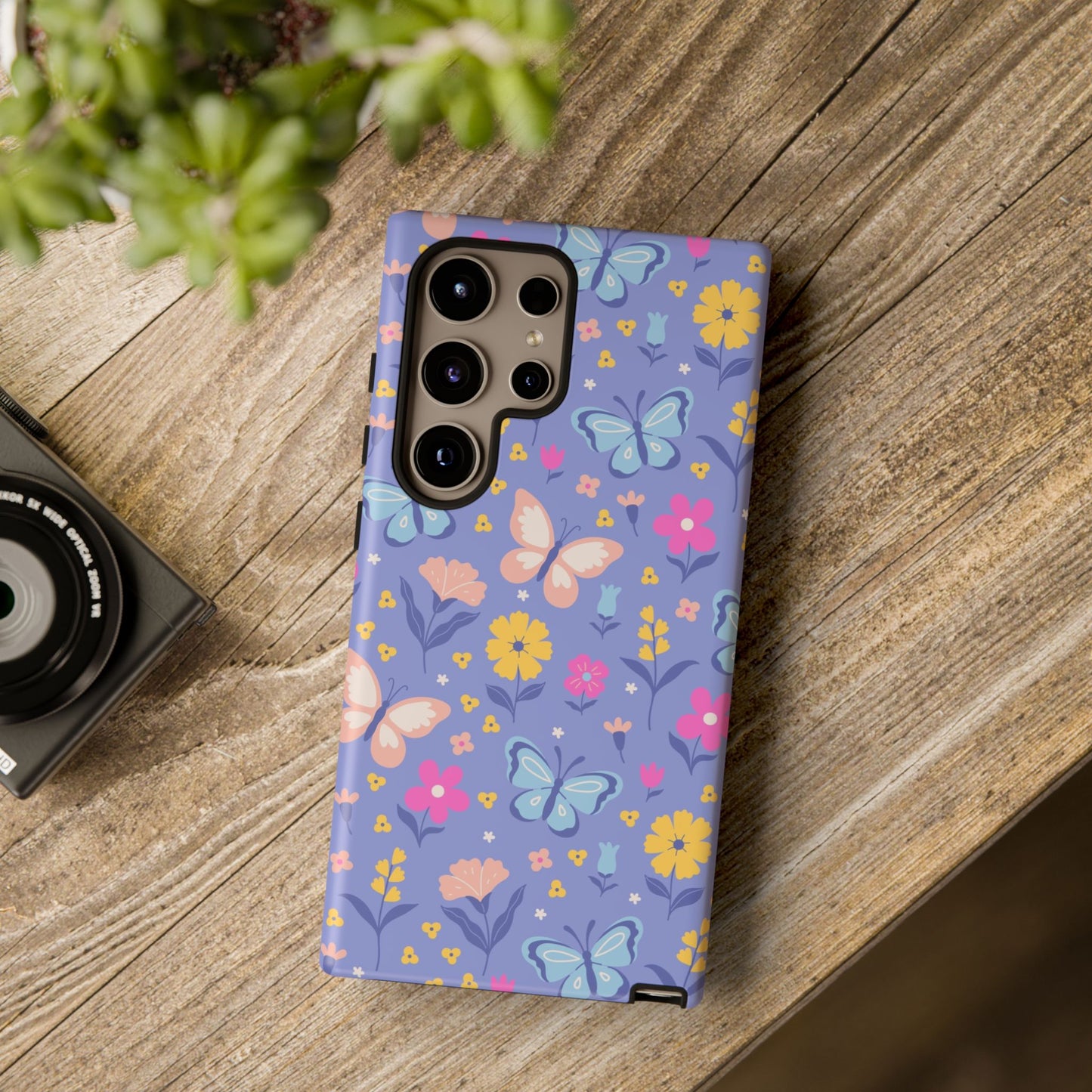 Lavender Butterflies: Tough Cases for iPhone, Samsung Galaxy and Google Pixel