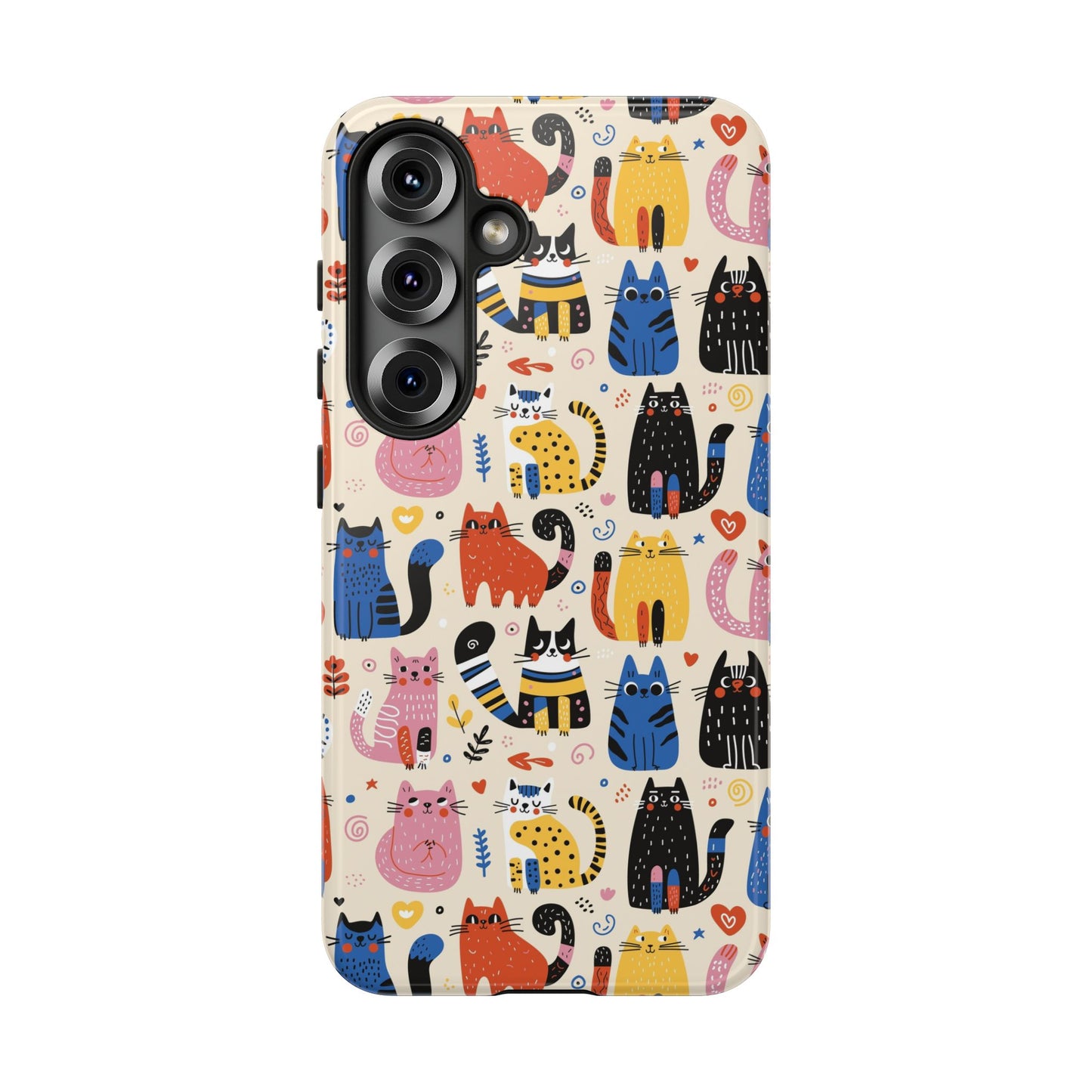 Cat Doodles Phone Case: Playful Cat-Inspired Tough Case for iPhone, Samsung Galaxy and Google Pixel devices