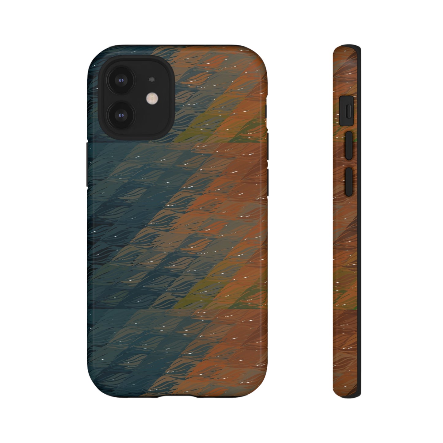 BRUE: Brown + Blue Geometric case for iPhone, Galaxy and Pixel