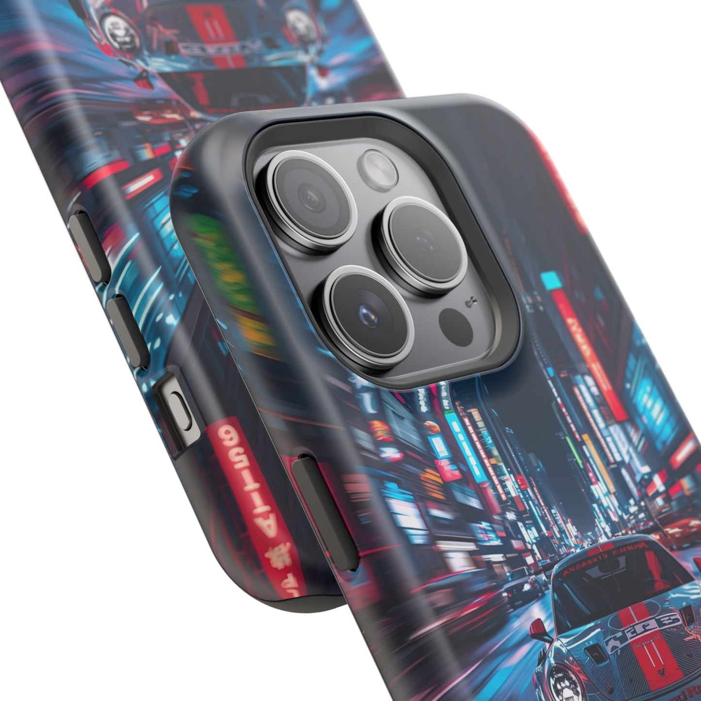 Urban Racer (MagSafe version): Neon Car Inspired iPhone Case for Men