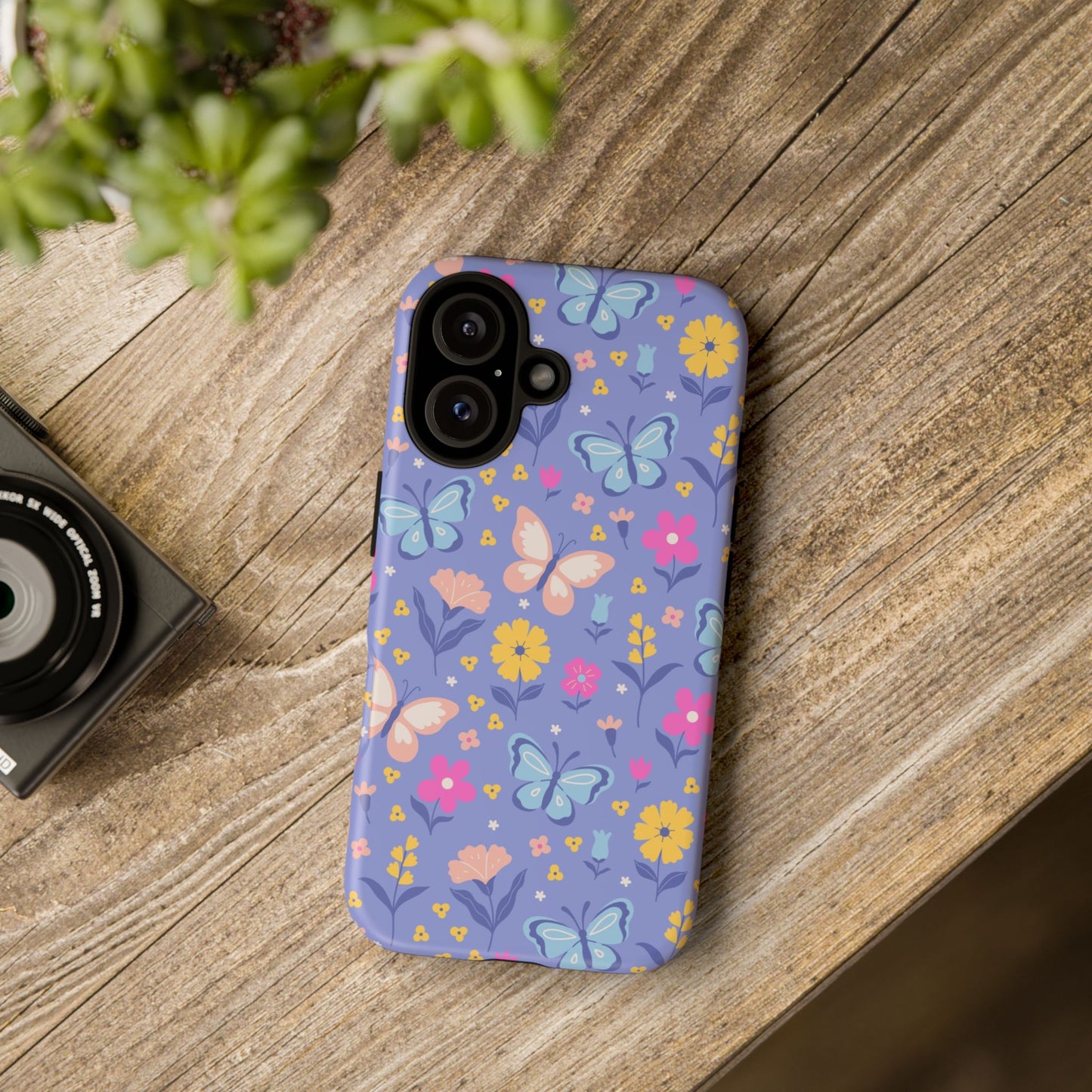 Lavender Butterflies: Tough Cases for iPhone, Samsung Galaxy and Google Pixel