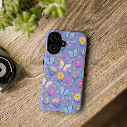 Lavender Butterflies: Tough Cases for iPhone, Samsung Galaxy and Google Pixel