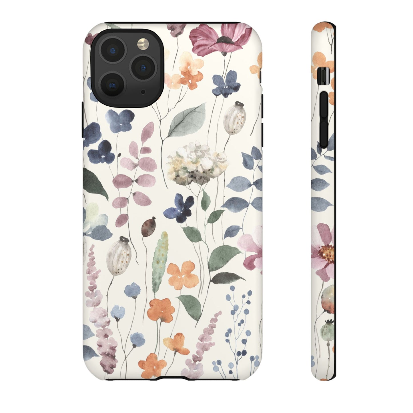 iPhone、Samsung Galaxy、Pixelデバイス用の花柄プリントの携帯ケース