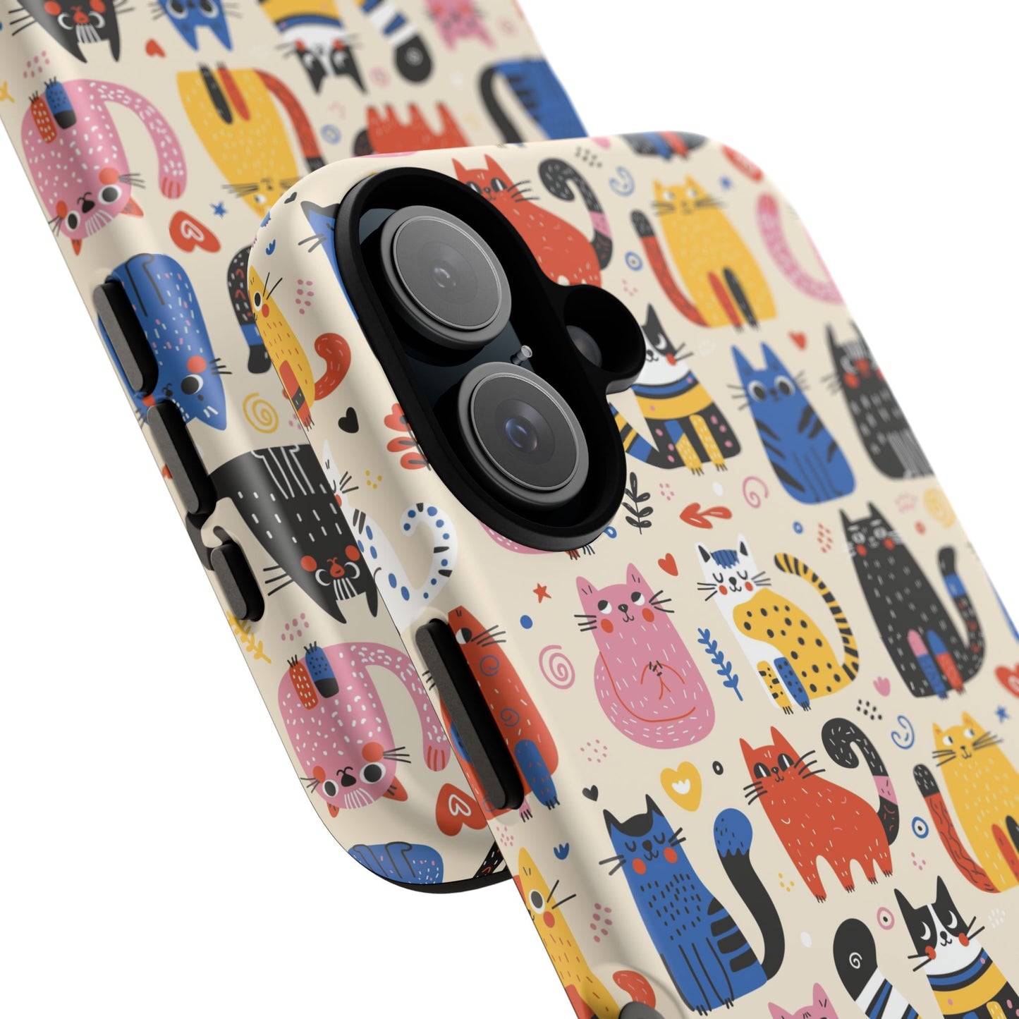 Cat Doodles Phone Case: Playful Cat-Inspired Tough Case for iPhone, Samsung Galaxy and Google Pixel devices