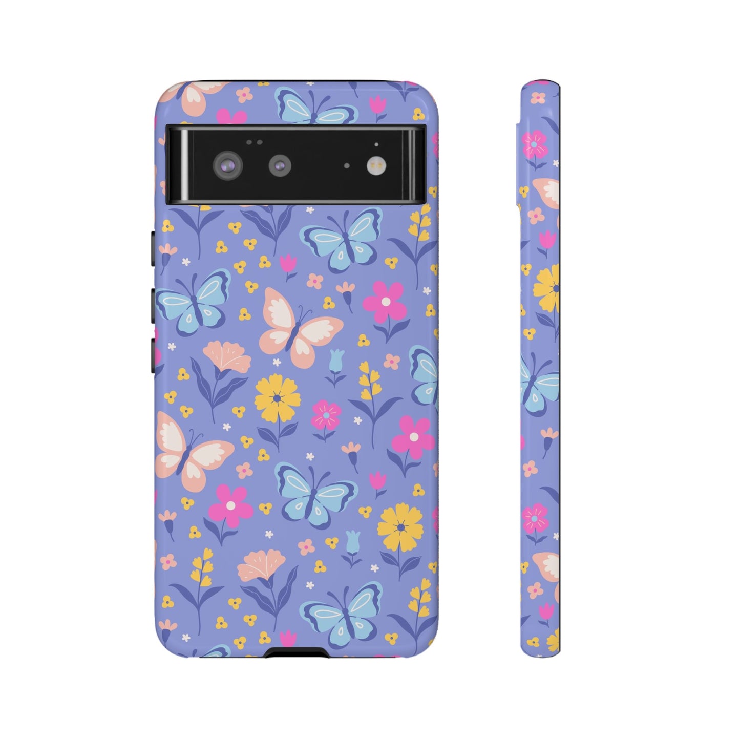 Lavender Butterflies: Tough Cases for iPhone, Samsung Galaxy and Google Pixel