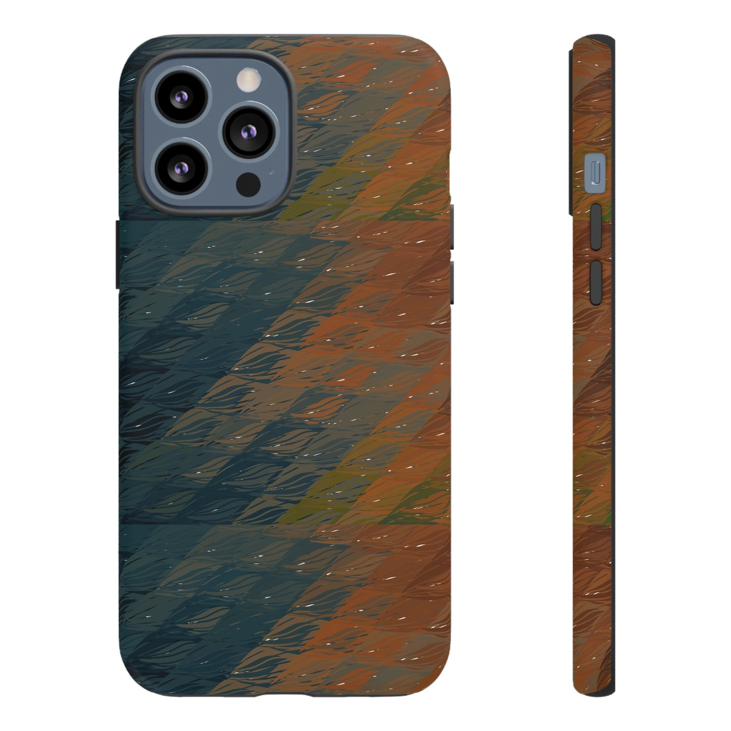 BRUE: Brown + Blue Geometric case for iPhone, Galaxy and Pixel