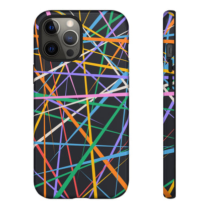 Spectrum Grid: Abstract, Intersecting Line Patterns Phone Case for iPhone, Samsung and Google Pixel devices