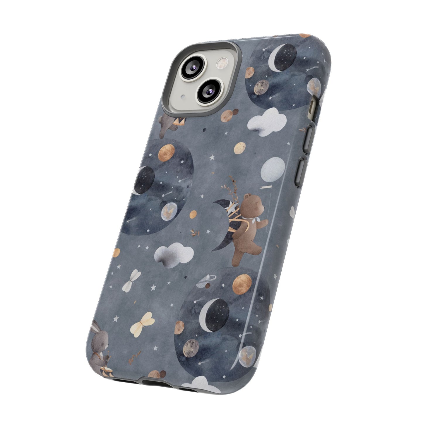 Moon, Bear and Bunny: Cute phone case for iPhone, Samsung Galaxy and Google Pixel devices