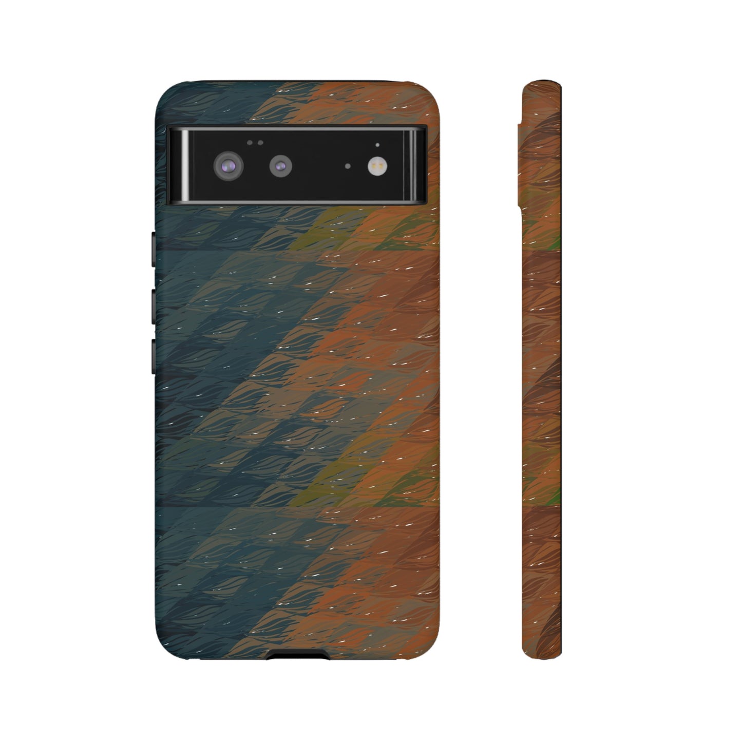 BRUE: Brown + Blue Geometric case for iPhone, Galaxy and Pixel