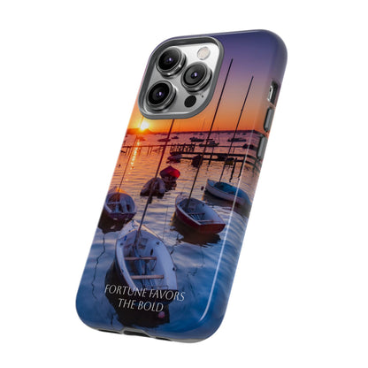 Fortune Favors the Bold: Sunset Sail Phone Case for iPhone, Samsung Galaxy and Google Pixel devices