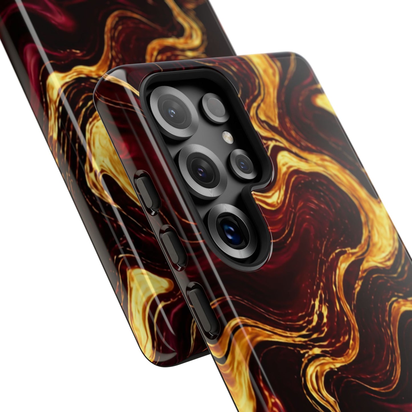 Molten Gold and Maroon Waves: Elegant Phone Case for iPhone, Samsung Galaxy and Google Pixel devices