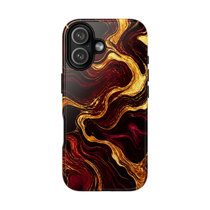 Molten Gold and Maroon Waves: Elegant Phone Case for iPhone, Samsung Galaxy and Google Pixel devices