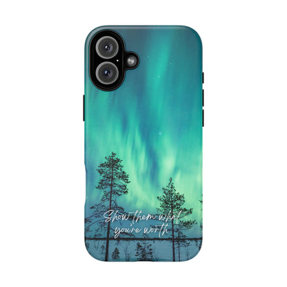 Show Them What You're Worth: Aurora Borealis-Inspired phone case for iPhone, Samsung Galaxy and Pixel devices