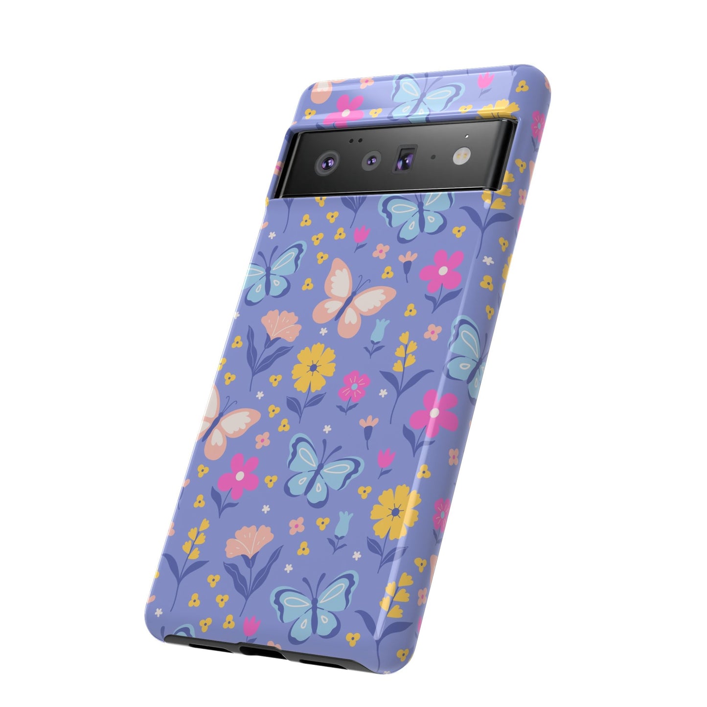 Lavender Butterflies: Tough Cases for iPhone, Samsung Galaxy and Google Pixel