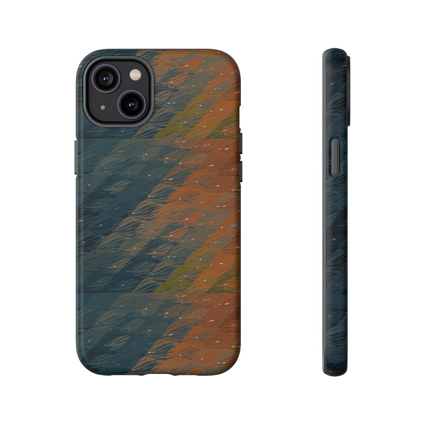 BRUE: Brown + Blue Geometric case for iPhone, Galaxy and Pixel