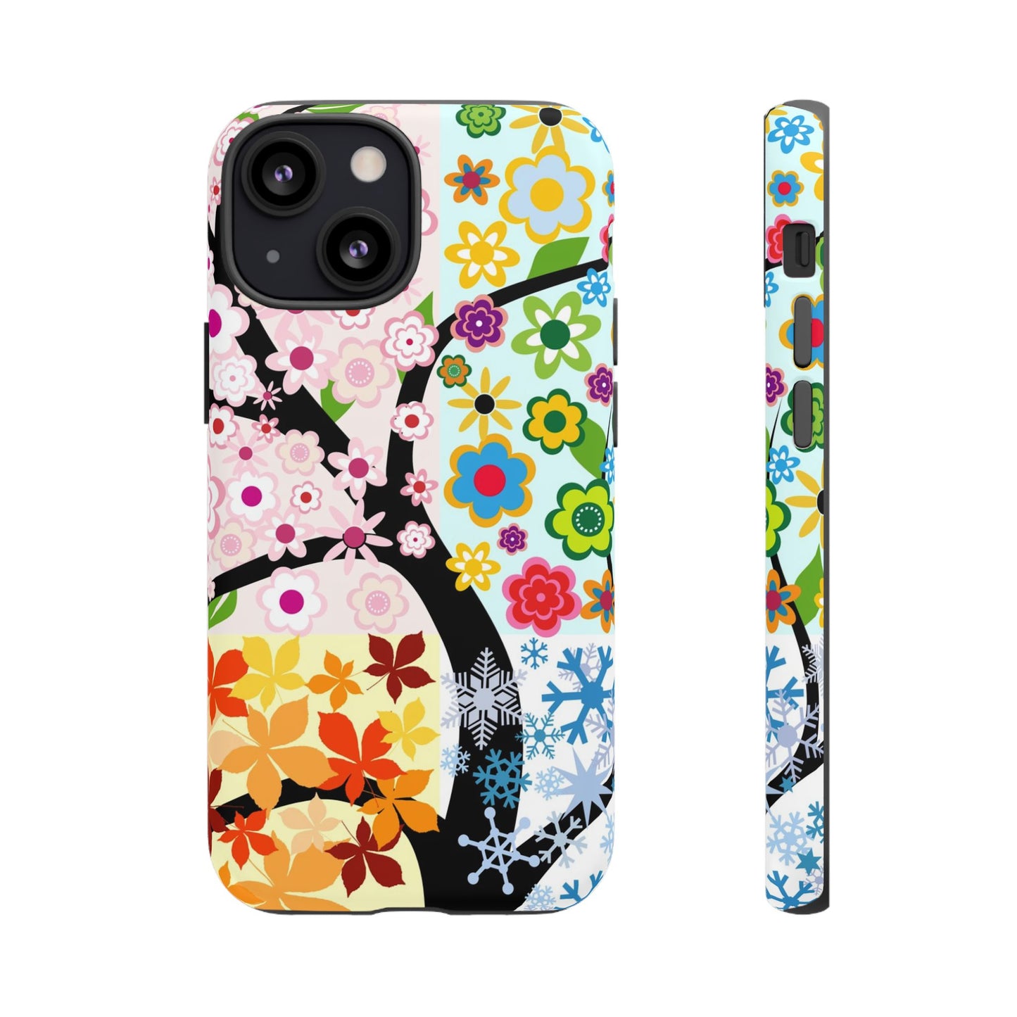 Four Seasons: Fall, Winter, Spring and Summer inspired phone case for iPhone, Samsung Galaxy and Google Pixel devices