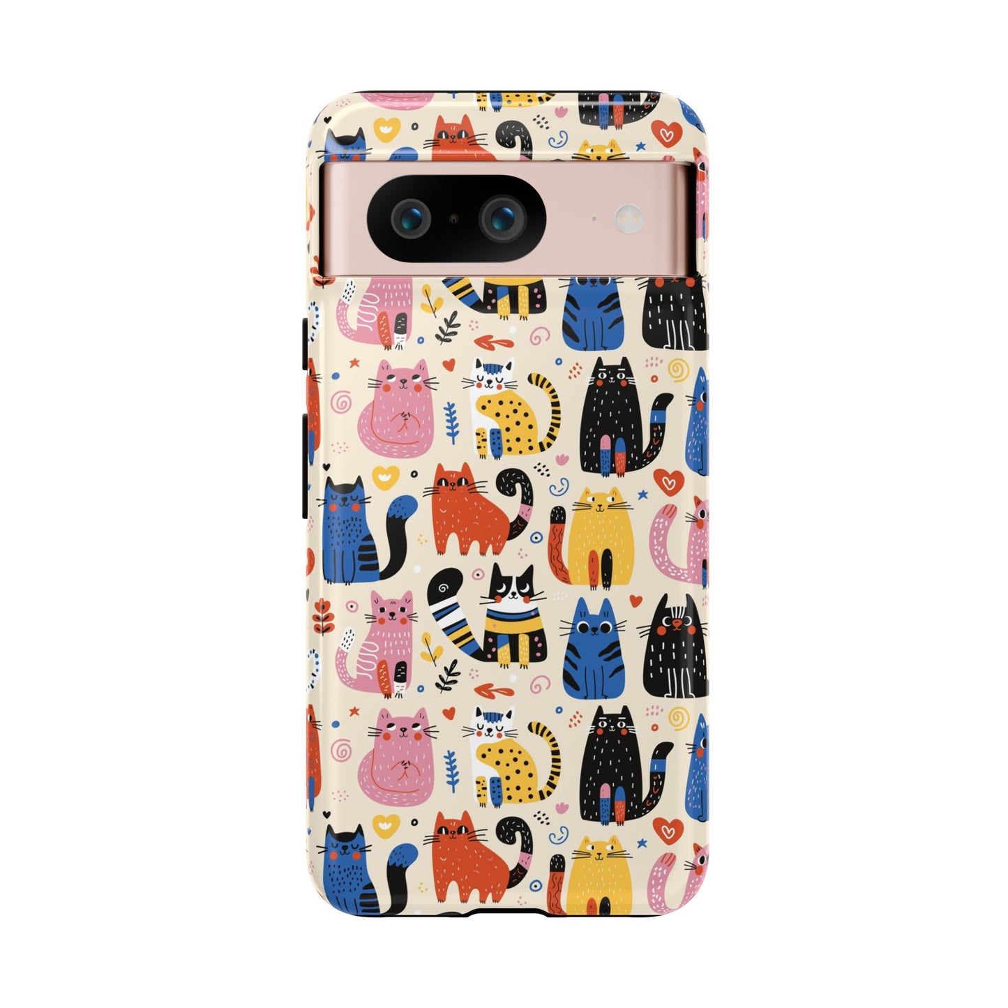 Cat Doodles Phone Case: Playful Cat-Inspired Tough Case for iPhone, Samsung Galaxy and Google Pixel devices
