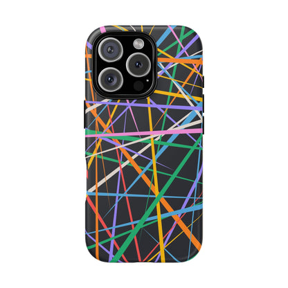 Spectrum Grid: Abstract, Intersecting Line Patterns Phone Case for iPhone, Samsung and Google Pixel devices