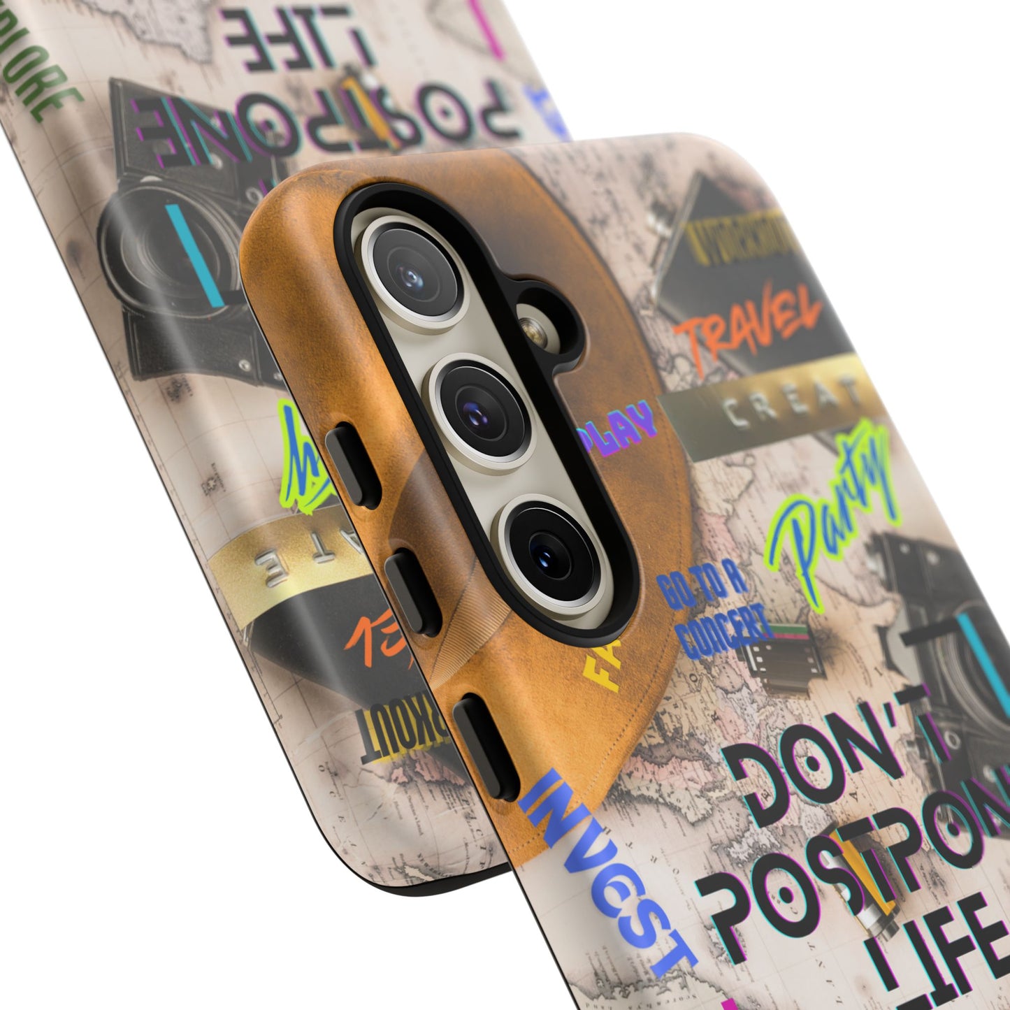 Don't Postpone Life: Motivational phone case for iPhone, Samsung Galaxy and Google Pixel devices