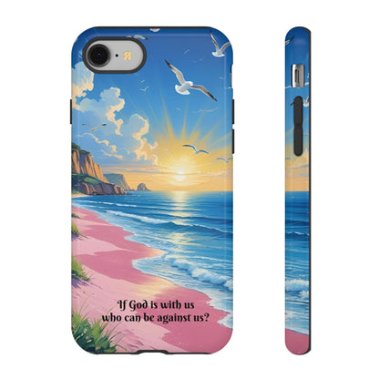 "If God is with us, who can be against us?": Inspiring phone case for iPhone, Samsung Galaxy and Google Pixel devices