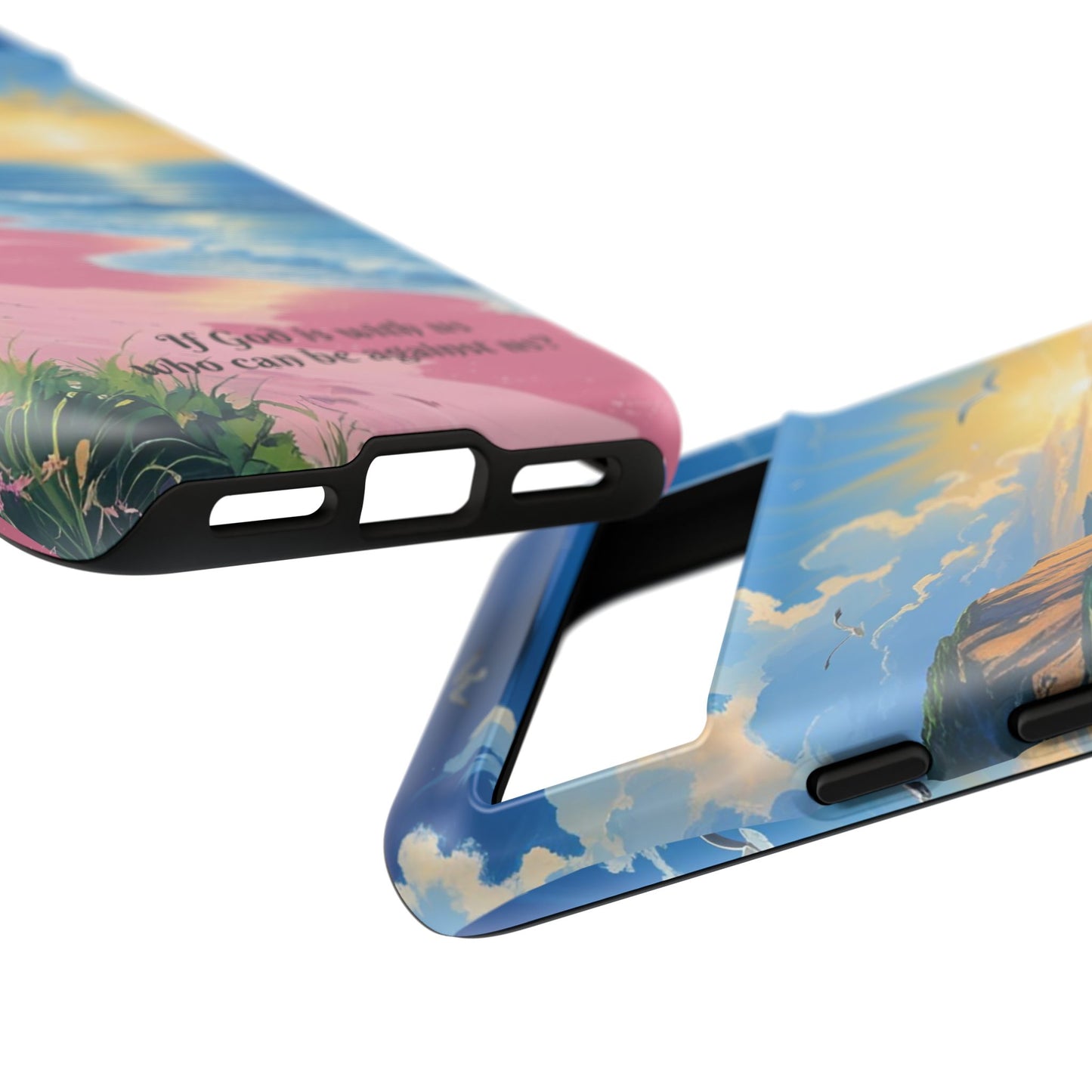 "If God is with us, who can be against us?": Inspiring phone case for iPhone, Samsung Galaxy and Google Pixel devices