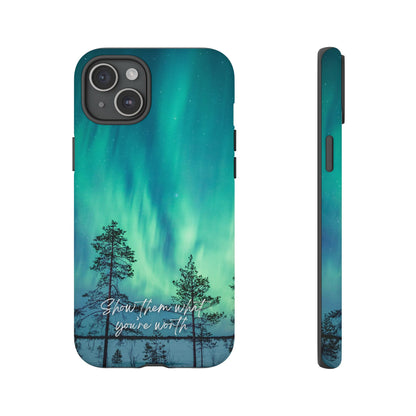 Show Them What You're Worth: Aurora Borealis-Inspired phone case for iPhone, Samsung Galaxy and Pixel devices
