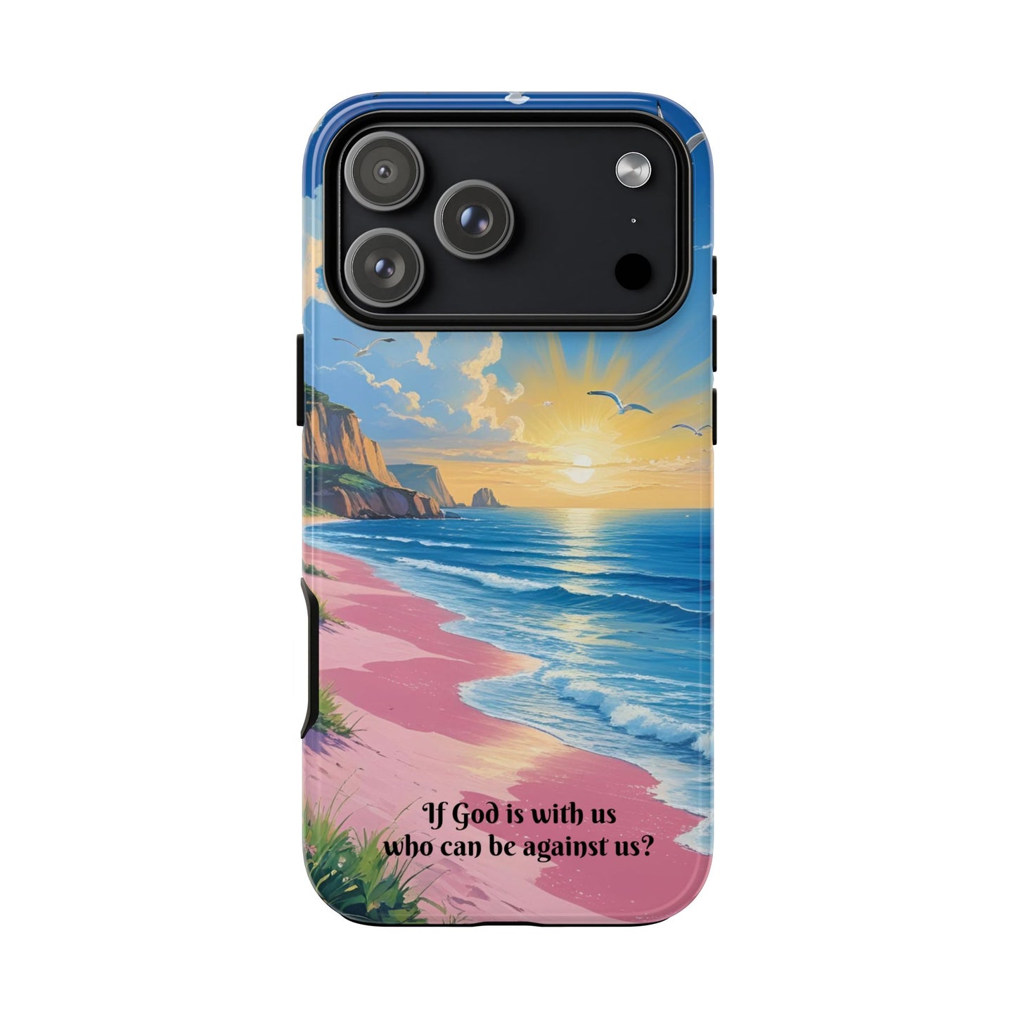 "If God is with us, who can be against us?": Inspiring phone case for iPhone, Samsung Galaxy and Google Pixel devices