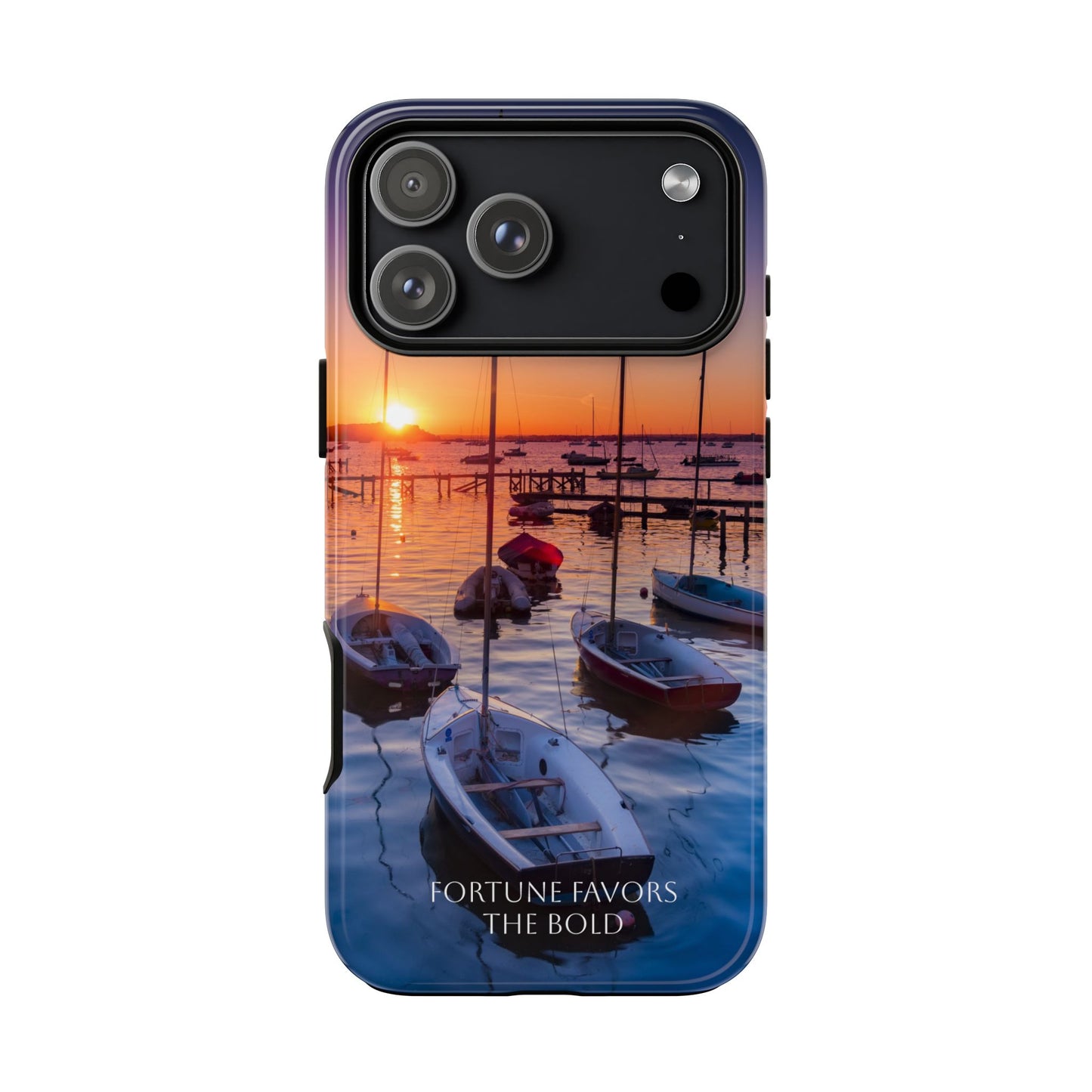 Fortune Favors the Bold: Sunset Sail Phone Case for iPhone, Samsung Galaxy and Google Pixel devices