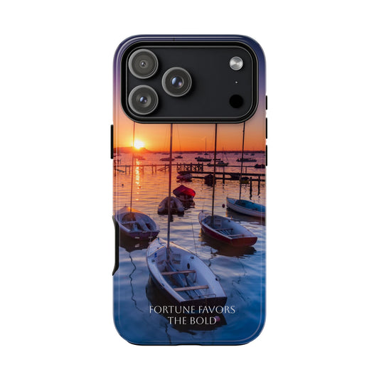 Fortune Favors the Bold: Sunset Sail Phone Case for iPhone, Samsung Galaxy and Google Pixel devices