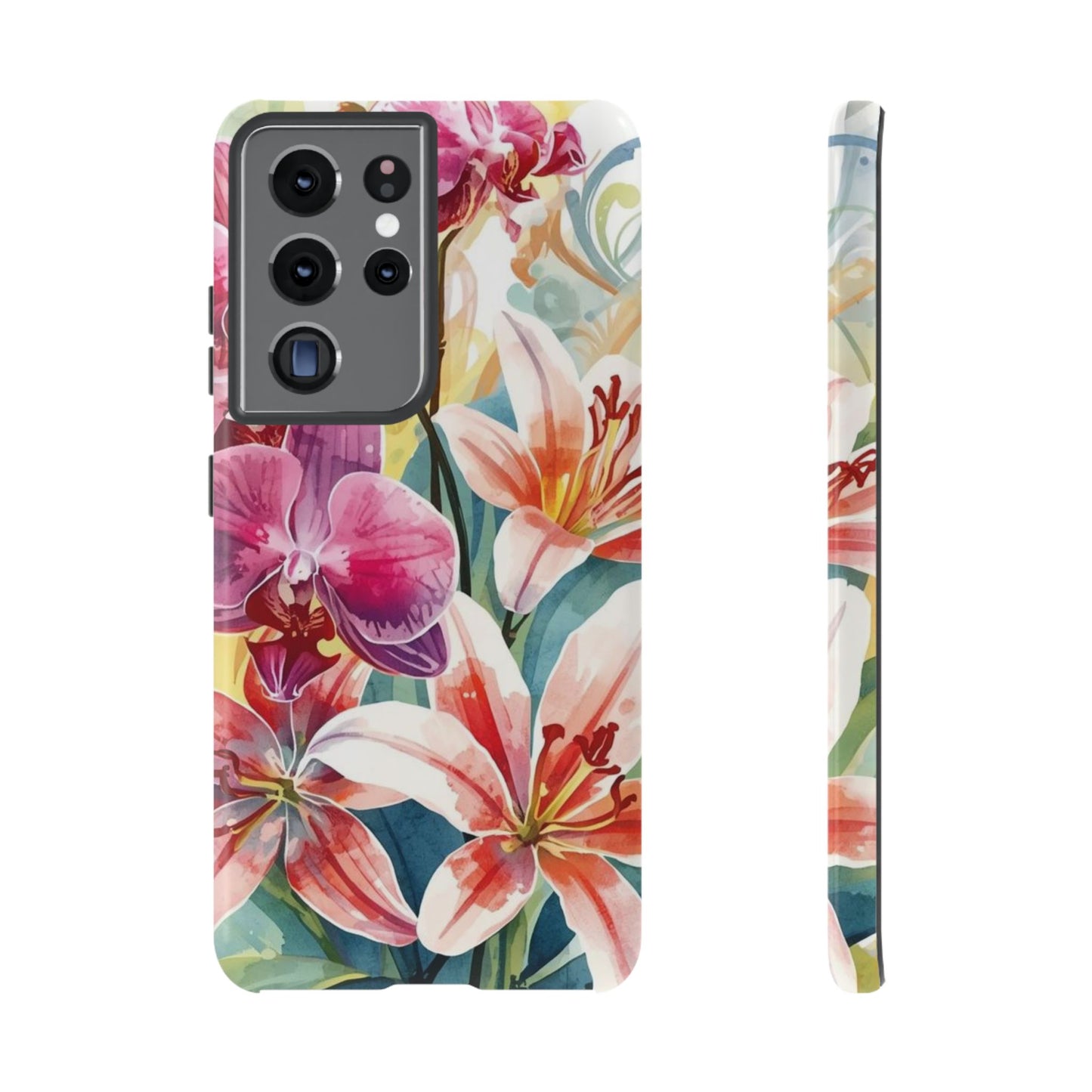 Hibiscus & Orchid Bloom Case: Floral Beauty for Your Samsung Galaxy S Series