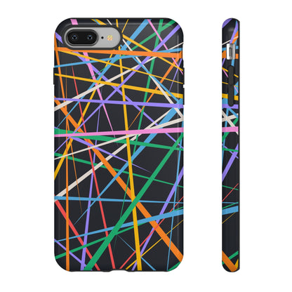 Spectrum Grid: Abstract, Intersecting Line Patterns Phone Case for iPhone, Samsung and Google Pixel devices