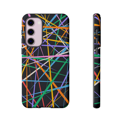 Spectrum Grid: Abstract, Intersecting Line Patterns Phone Case for iPhone, Samsung and Google Pixel devices