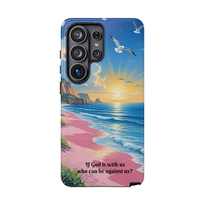 "If God is with us, who can be against us?": Inspiring phone case for iPhone, Samsung Galaxy and Google Pixel devices
