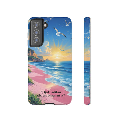 "If God is with us, who can be against us?": Inspiring phone case for iPhone, Samsung Galaxy and Google Pixel devices