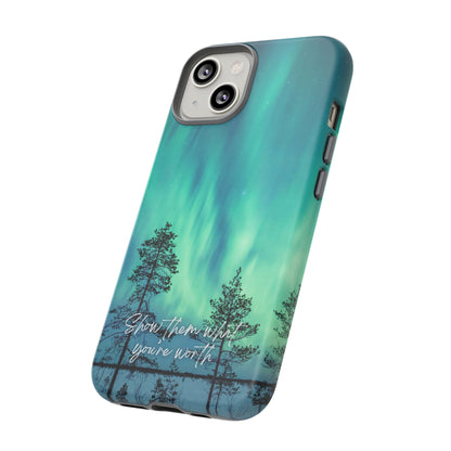 Show Them What You're Worth: Aurora Borealis-Inspired phone case for iPhone, Samsung Galaxy and Pixel devices