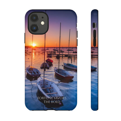 Fortune Favors the Bold: Sunset Sail Phone Case for iPhone, Samsung Galaxy and Google Pixel devices