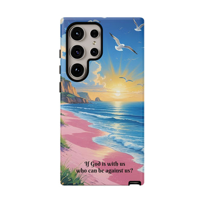 "If God is with us, who can be against us?": Inspiring phone case for iPhone, Samsung Galaxy and Google Pixel devices