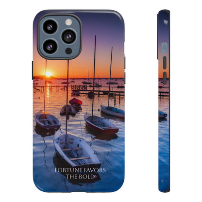 Fortune Favors the Bold: Sunset Sail Phone Case for iPhone, Samsung Galaxy and Google Pixel devices