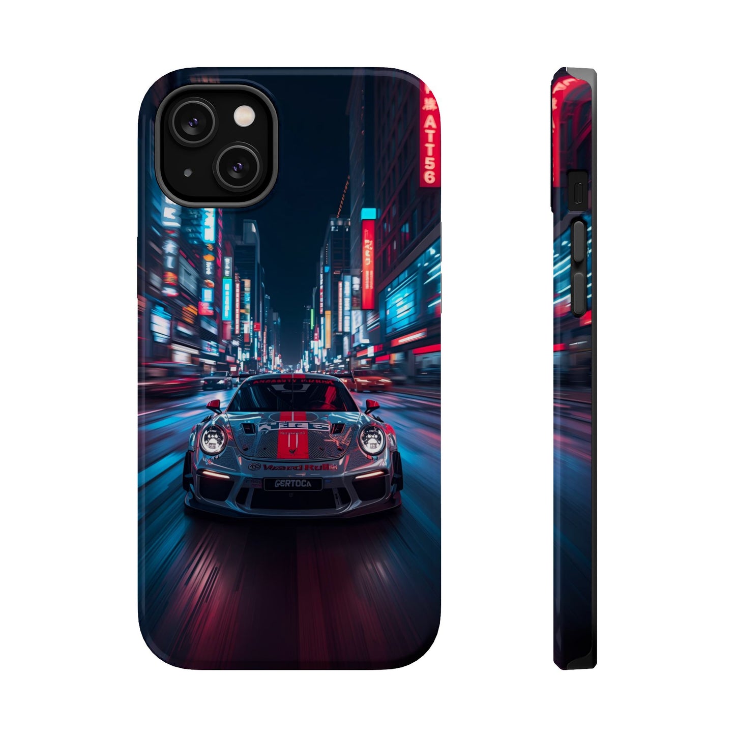 Urban Racer (MagSafe version): Neon Car Inspired iPhone Case for Men