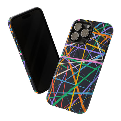 Spectrum Grid: Abstract, Intersecting Line Patterns Phone Case for iPhone, Samsung and Google Pixel devices
