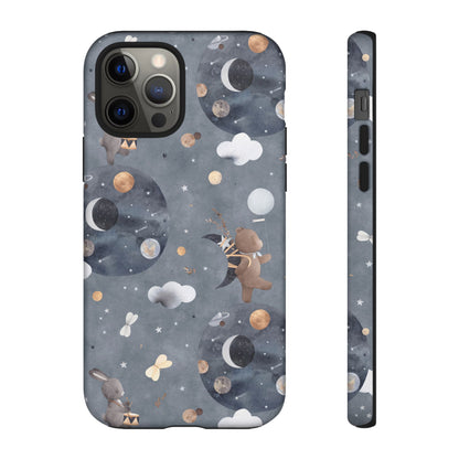 Moon, Bear and Bunny: Cute phone case for iPhone, Samsung Galaxy and Google Pixel devices