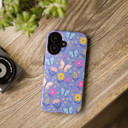 Lavender Butterflies: Tough Cases for iPhone, Samsung Galaxy and Google Pixel