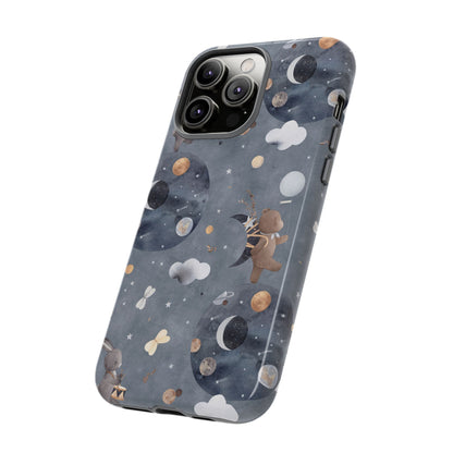 Moon, Bear and Bunny: Cute phone case for iPhone, Samsung Galaxy and Google Pixel devices