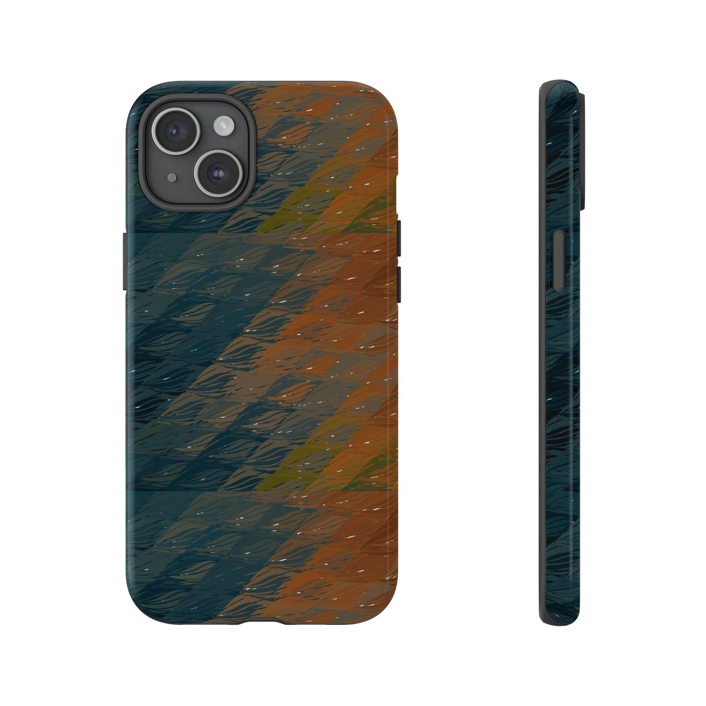 BRUE: Brown + Blue Geometric case for iPhone, Galaxy and Pixel