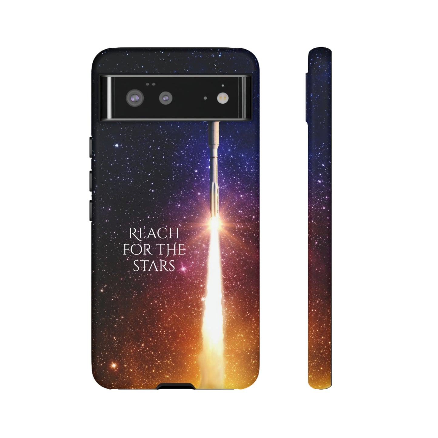 Reach for the stars: rocket illustrated phone case for iPhone, Samsung Galaxy and Pixel devices