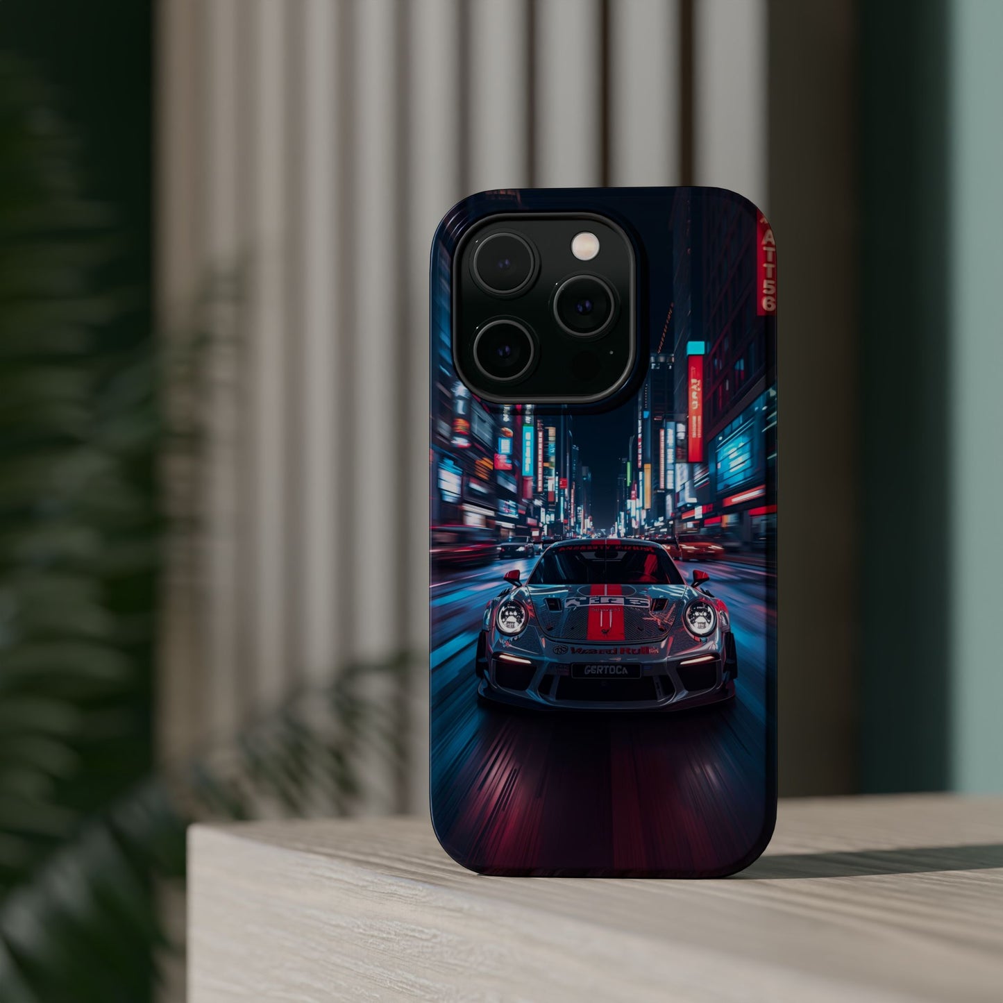 Urban Racer (MagSafe version): Neon Car Inspired iPhone Case for Men