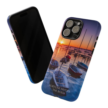 Fortune Favors the Bold: Sunset Sail Phone Case for iPhone, Samsung Galaxy and Google Pixel devices