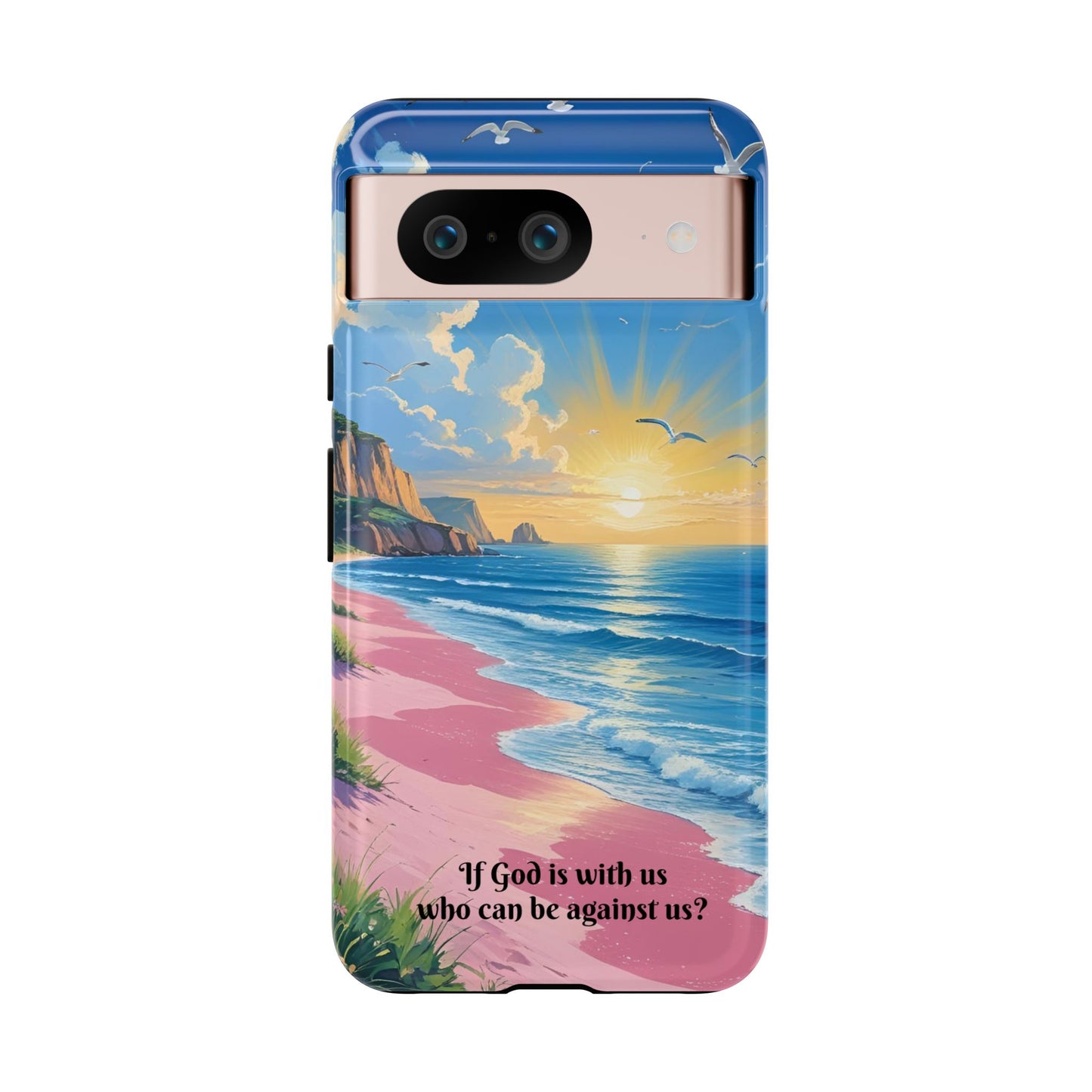 "If God is with us, who can be against us?": Inspiring phone case for iPhone, Samsung Galaxy and Google Pixel devices