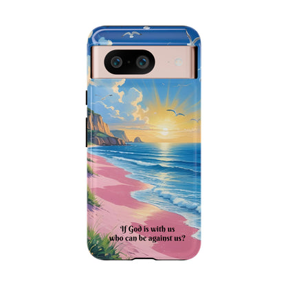 "If God is with us, who can be against us?": Inspiring phone case for iPhone, Samsung Galaxy and Google Pixel devices